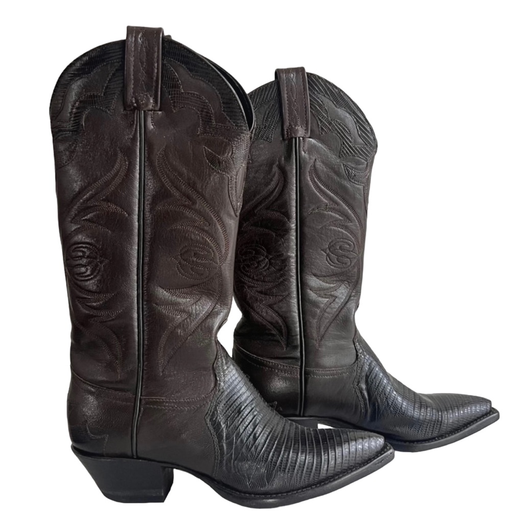 New Tony Lama Brown Snip Toe Cowgirl Boots Size 5m